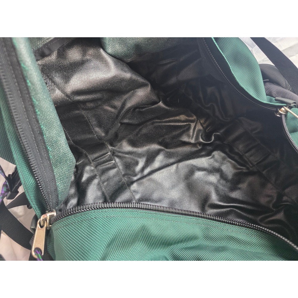 Vintage LL Bean Duffel Bag Made in USA Green Black Purple Webbing Travel Gym